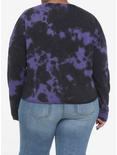Purple & Black Tie-Dye Lace-Up Girls Sweatshirt Plus Size, TIE DYE, alternate