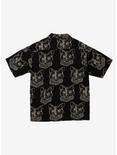 Black & Tan Cat Woven Button-Up, ABSTRACT, alternate