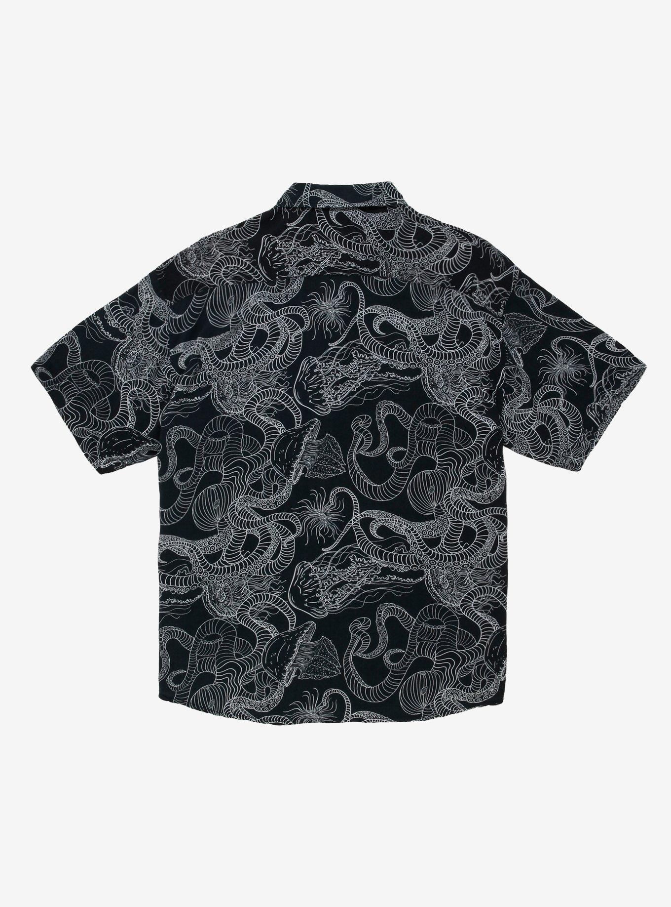 Octopus & Jellyfish Woven Button-Up, ABSTRACT, alternate