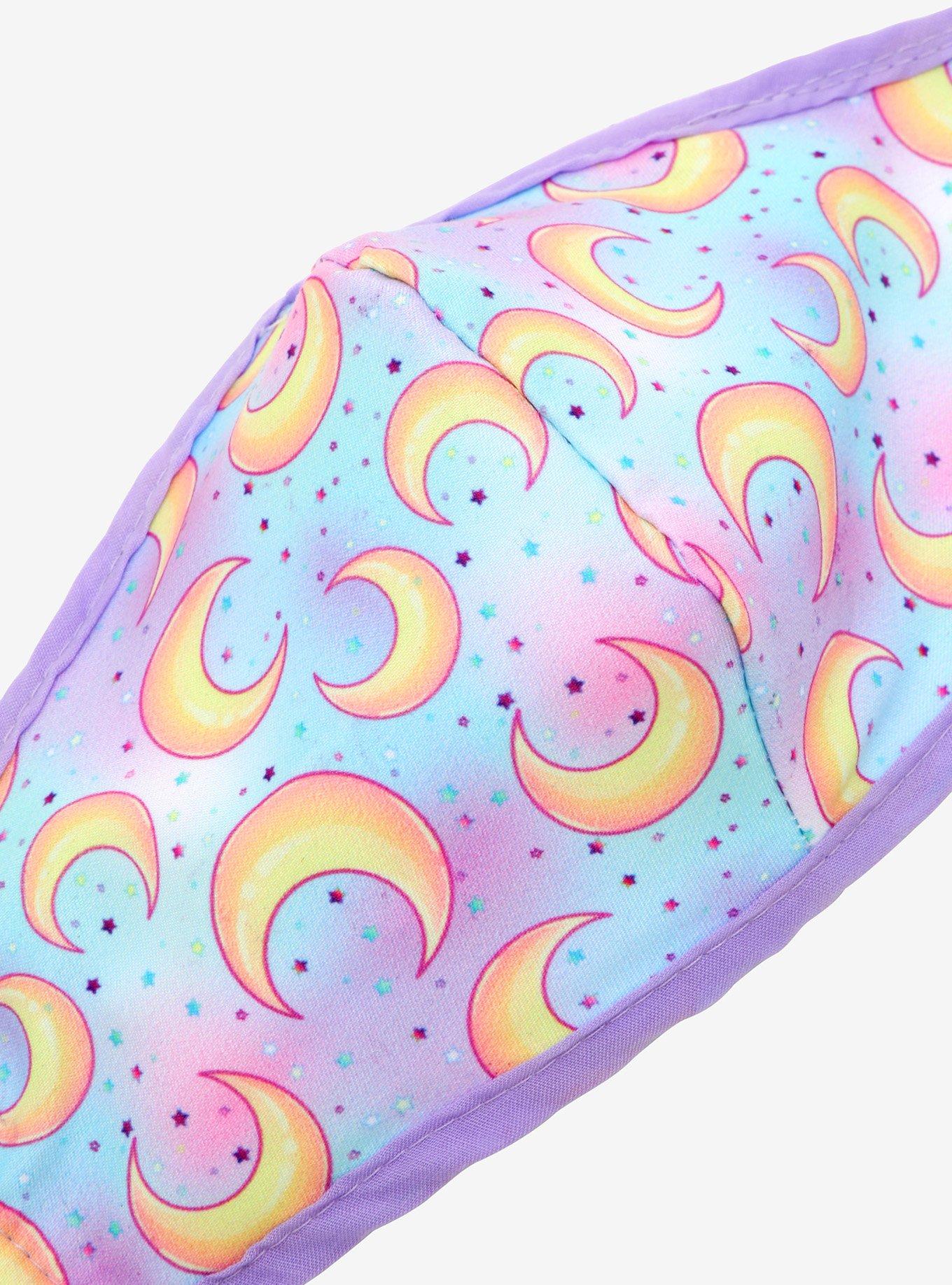 Pastel Moon & Stars Adjustable Fashion Face Mask With Filter Pocket, , alternate