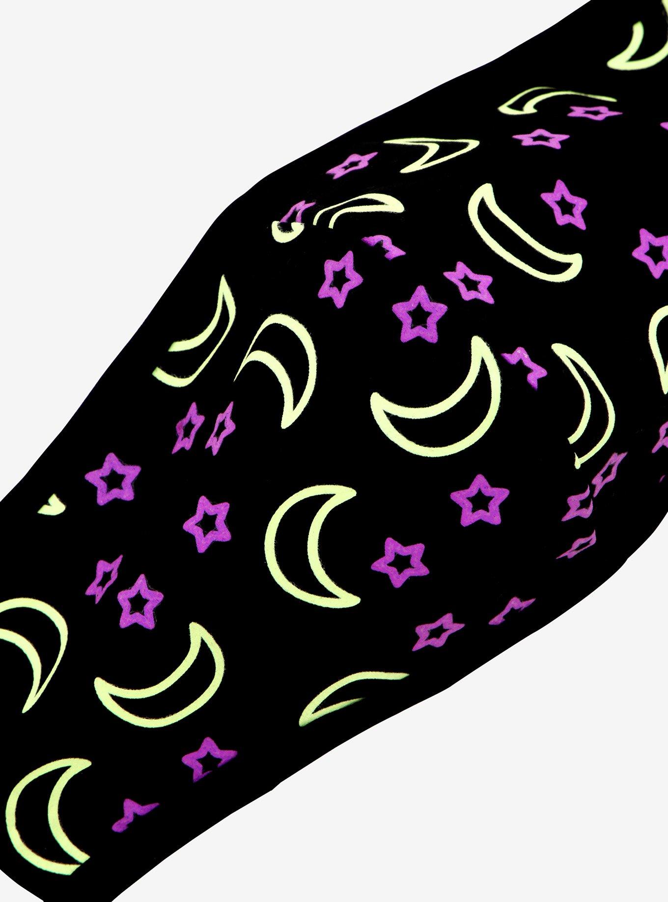 Moon & Stars Glow-In-The-Dark Adjustable Fashion Face Mask With Filter Pocket, , alternate