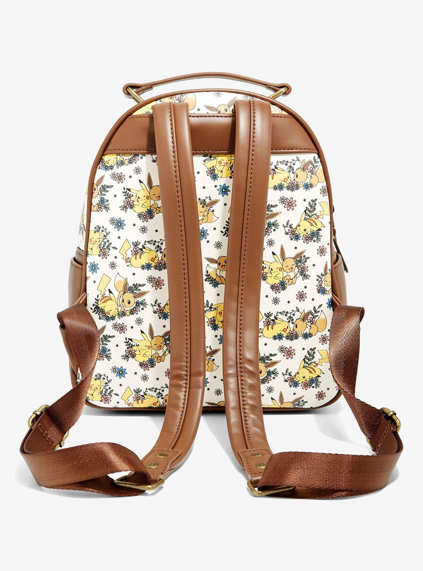 Loungefly Pok&eacute;mon Pikachu & Eevee Floral Mini Backpack - BoxLunch Exclusive, , alternate