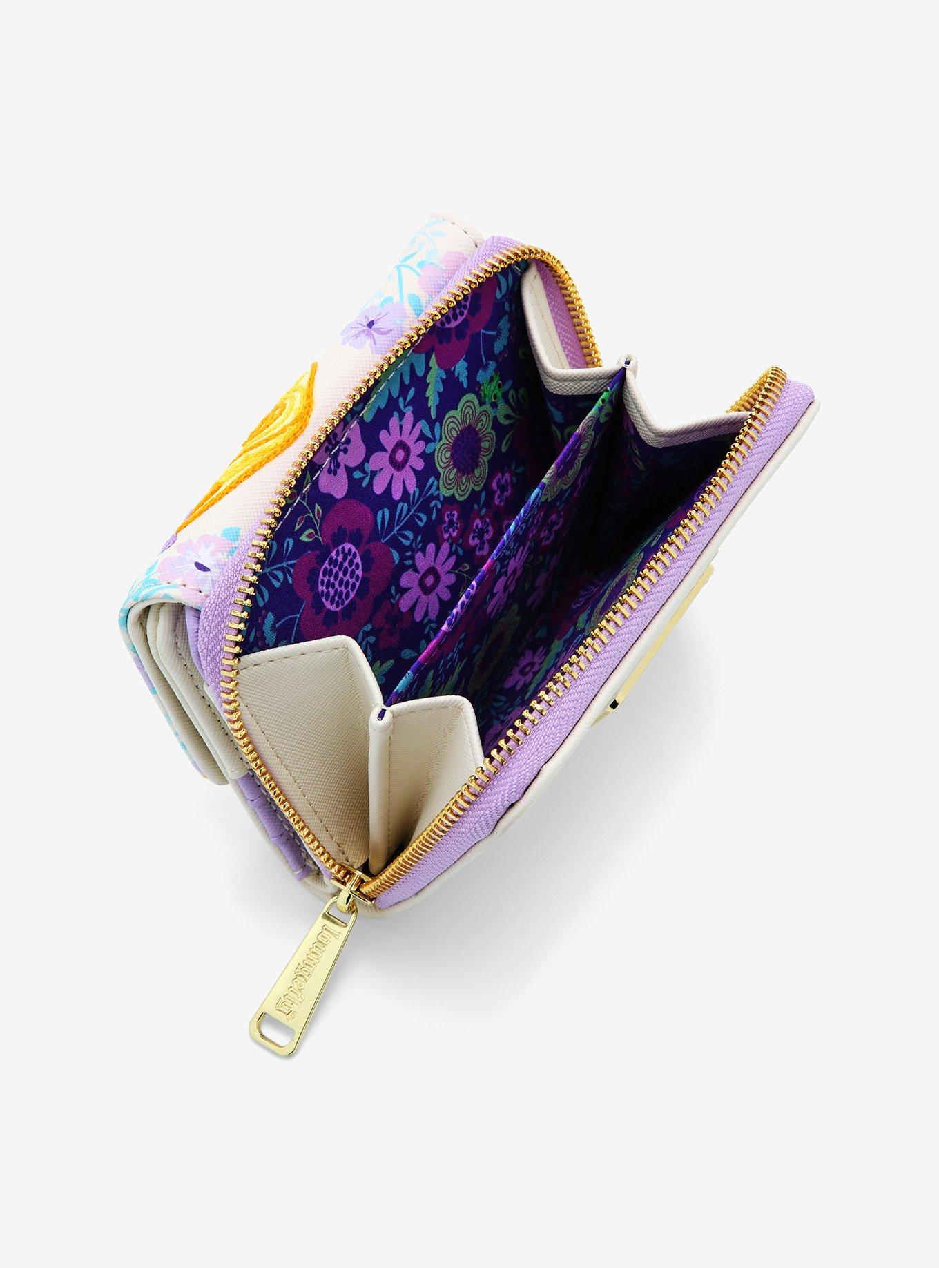 Loungefly Disney Tangled Floral Embroidered Small Zip Wallet - BoxLunch Exclusive, , alternate