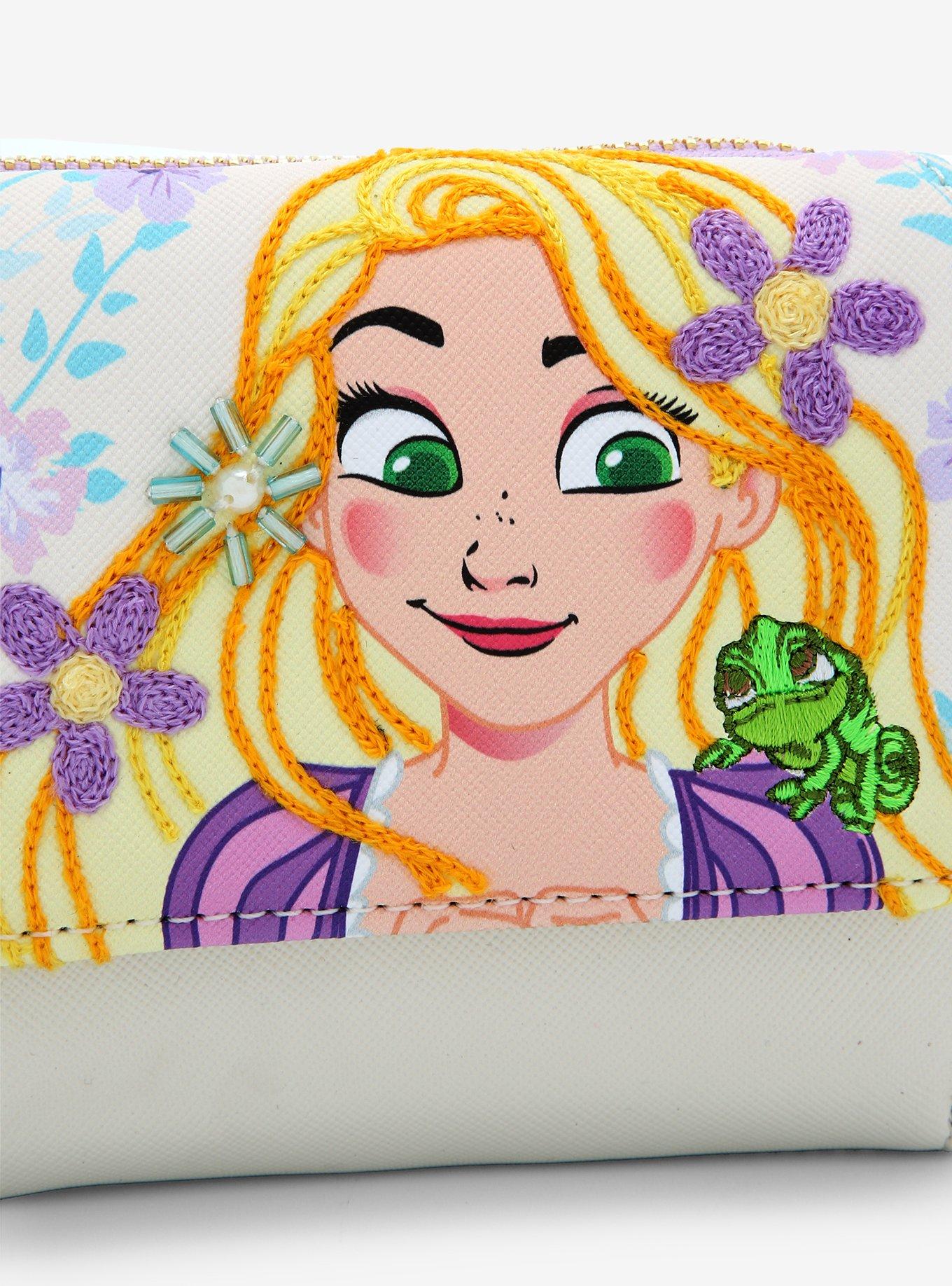 Loungefly Disney Tangled Floral Embroidered Small Zip Wallet - BoxLunch Exclusive, , alternate