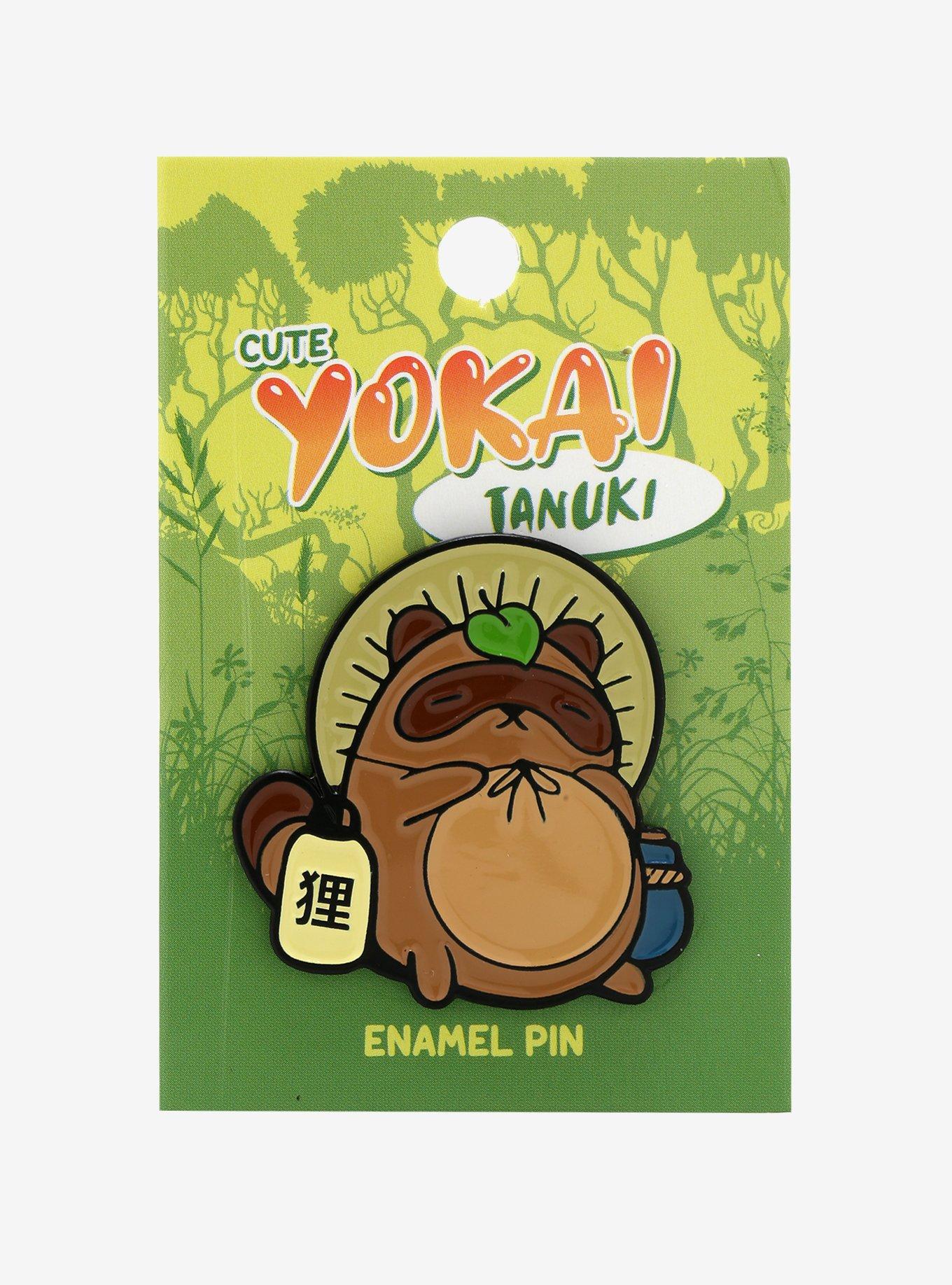 Yokai Tanuki Rest Enamel Pin, , alternate