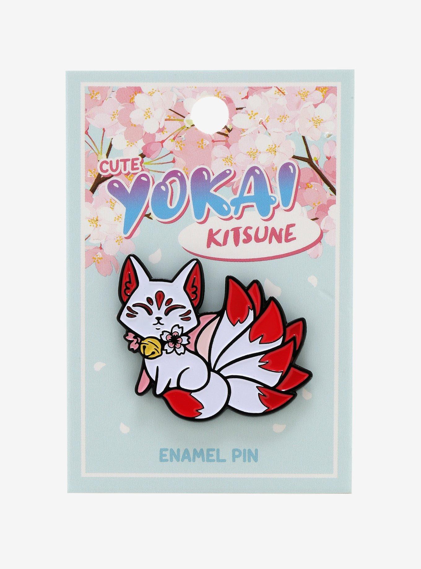 Yokai Kitsune Enamel Pin, , alternate