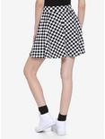 Black & White Checkered Chains & Clips Skater Skirt, MULTI, alternate