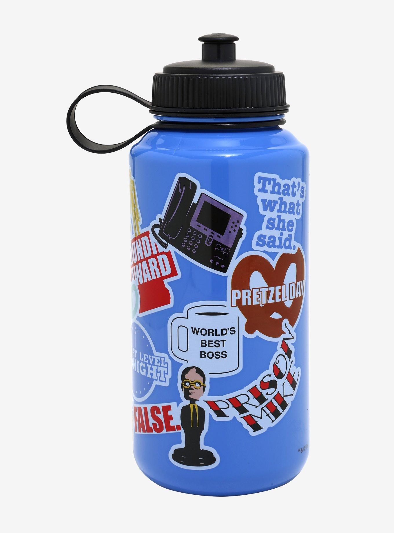 The Office Sticker Icons Water Bottle, , alternate