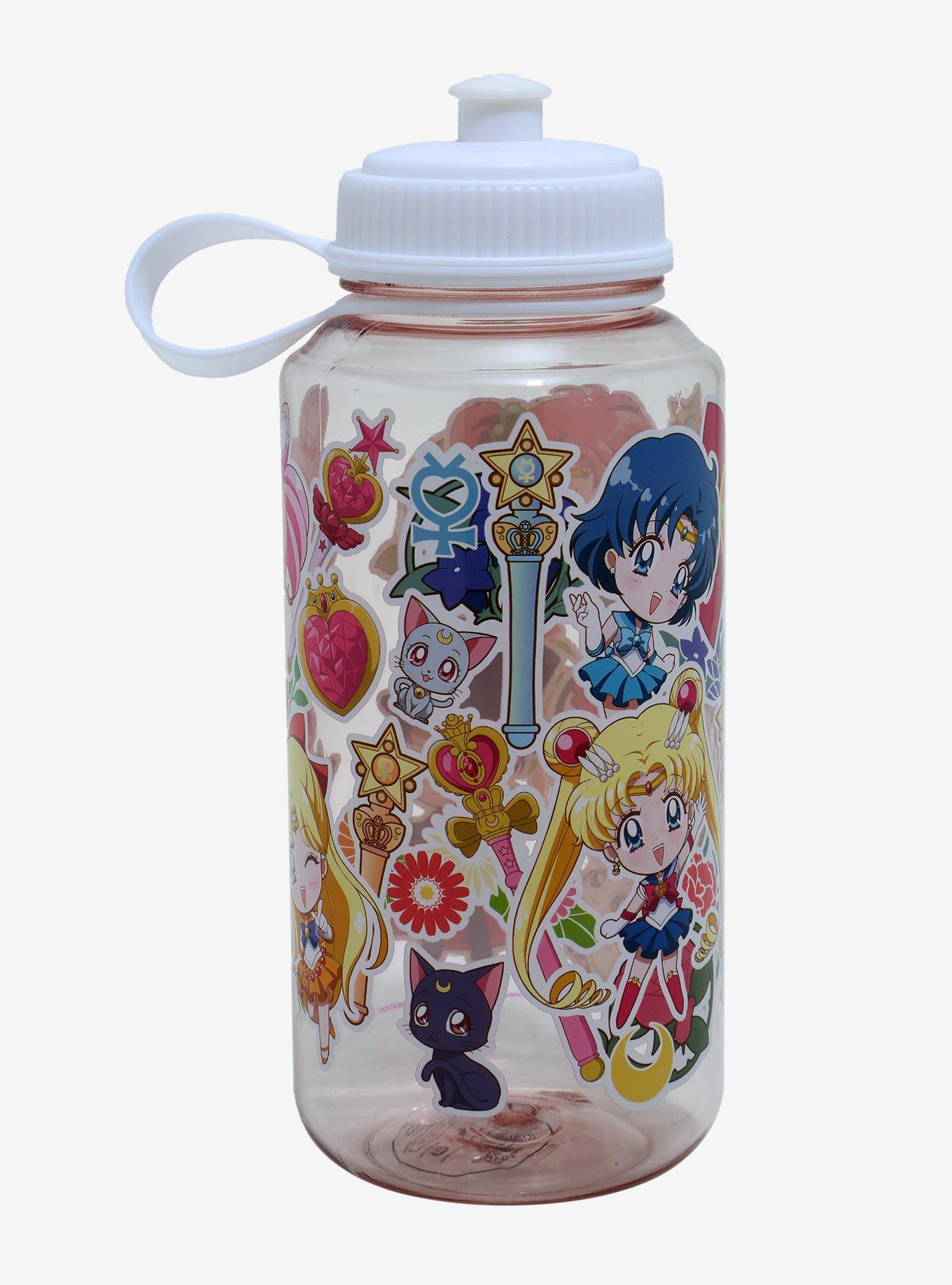 Sailor Moon Crystal Chibi Character Sticker Water Bottle, , alternate