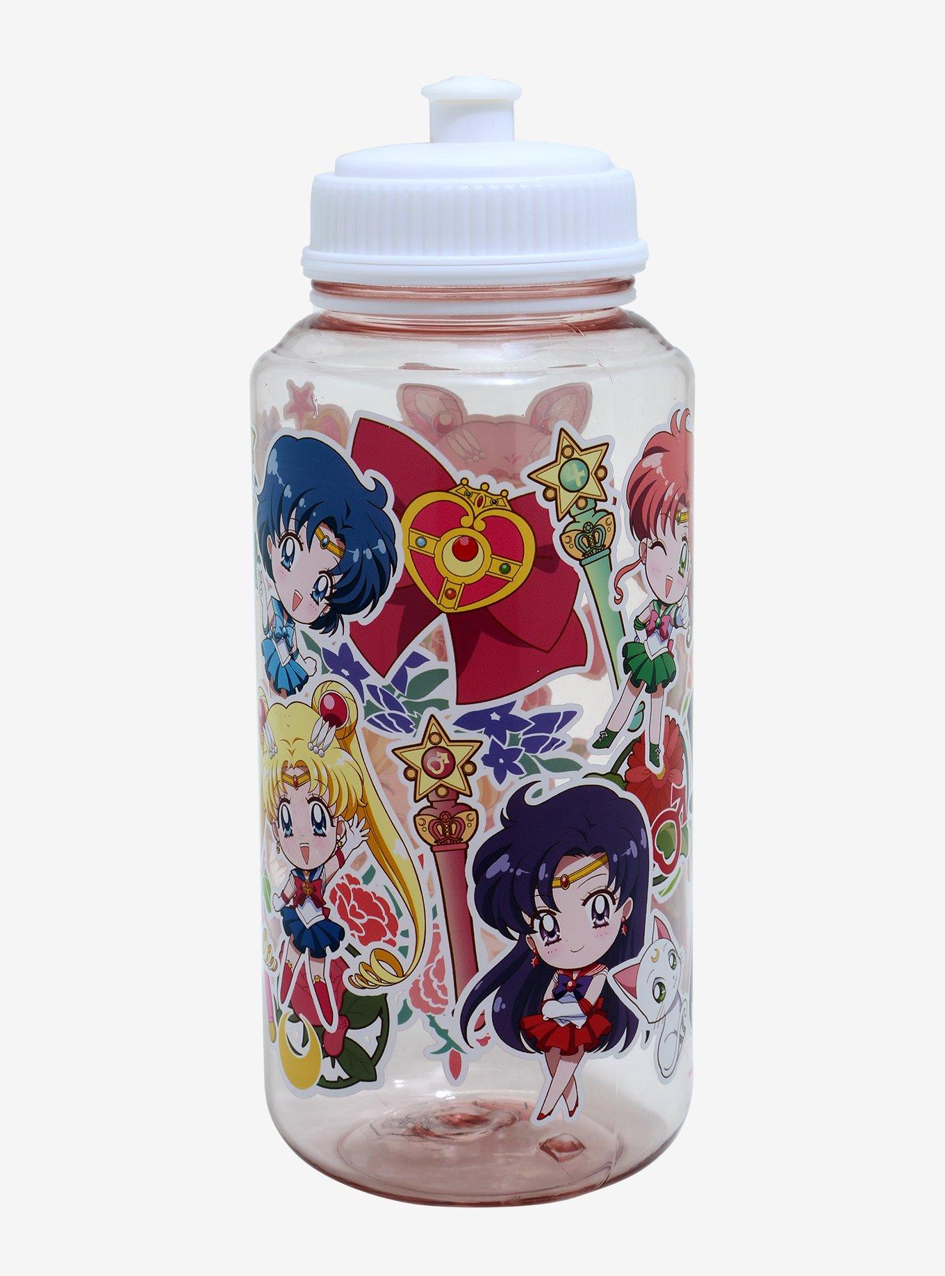 Sailor Moon Crystal Chibi Character Sticker Water Bottle, , alternate