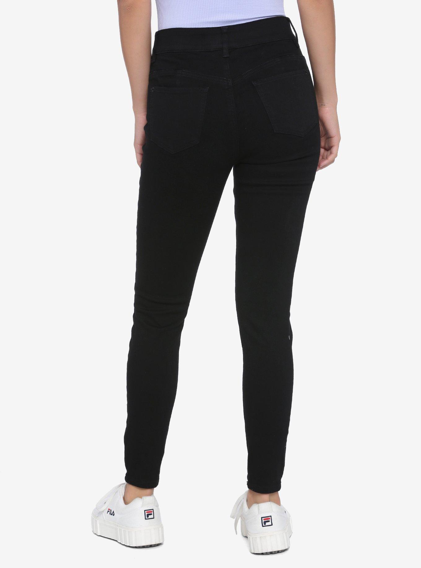 HT Denim Destructed Black Ziggy Curvy Hi-Rise Skinny Jeans, BLACK, alternate