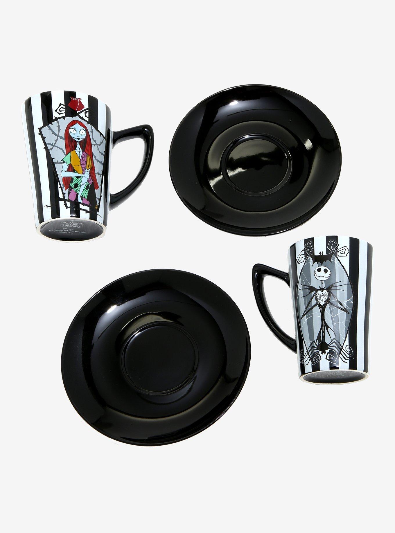 The Nightmare Before Christmas Jack & Sally Stripe Teacup & Saucer Set, , alternate