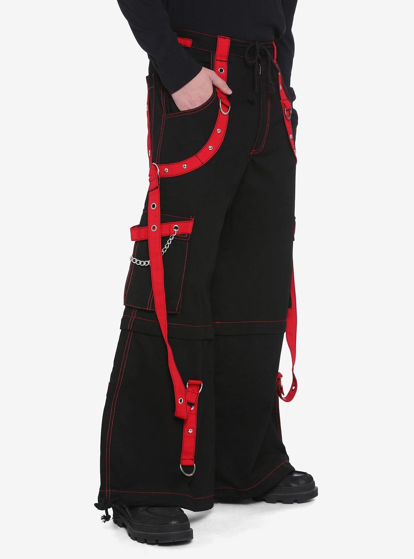 Tripp Black And Red Lace-Up Chain Pants, Hot Topic