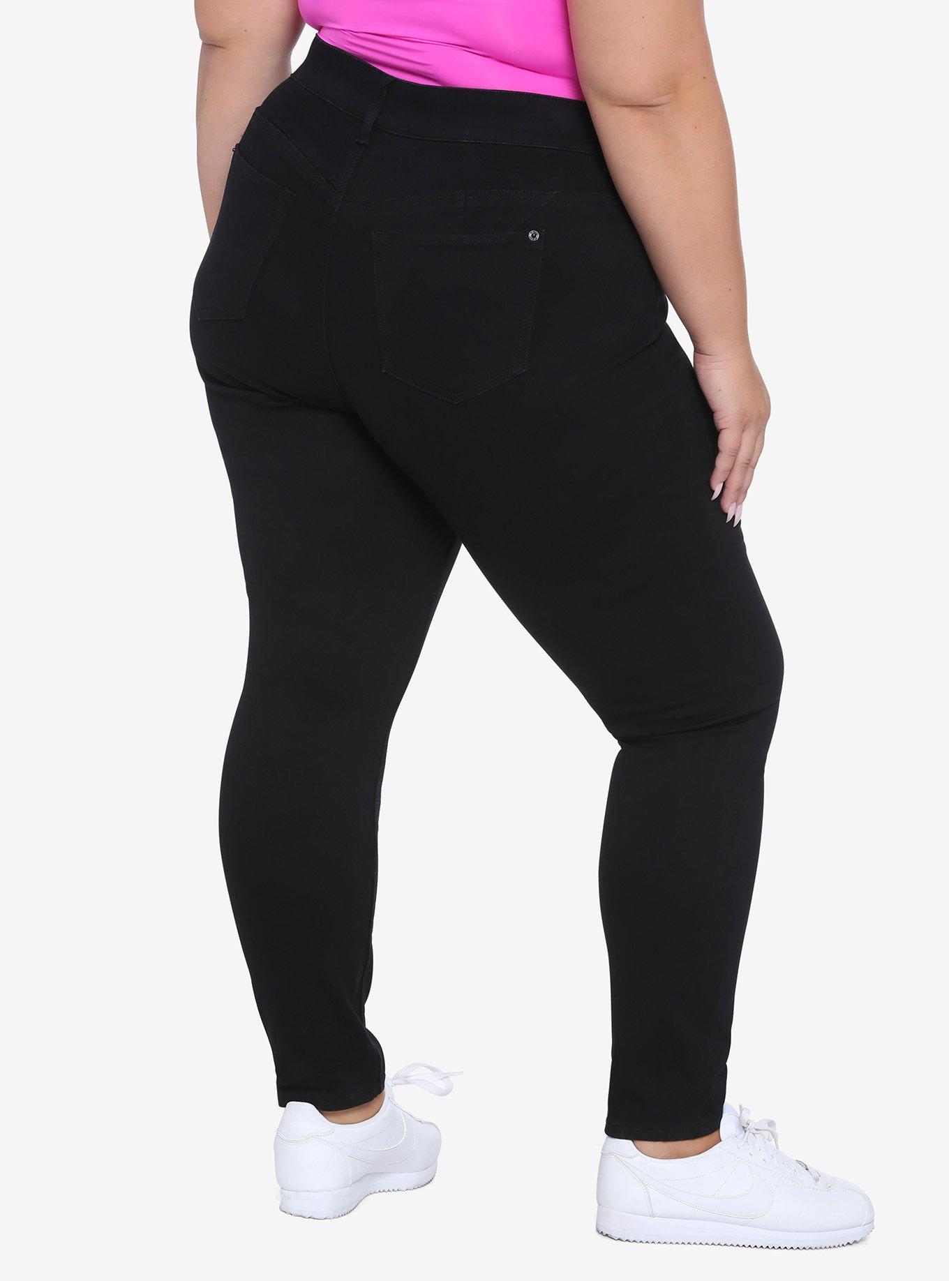HT Denim Black Ziggy Curvy Hi-Rise Skinny Jeans Plus Size, BLACK, alternate