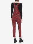 Red Plaid Overalls With Chain, PLAID - RED, alternate