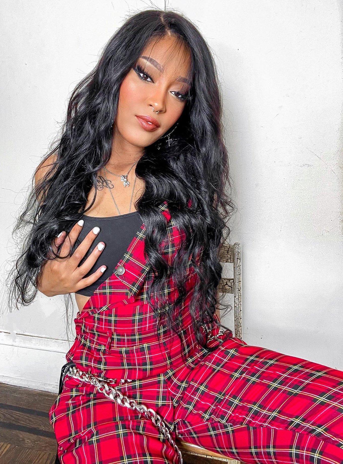 Red Plaid Overalls With Chain, PLAID - RED, alternate