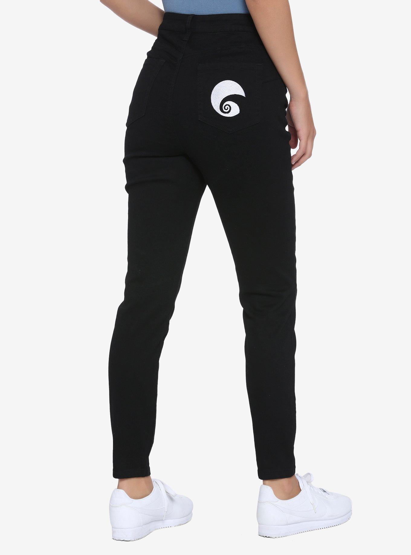 The Nightmare Before Christmas Embroidered Skinny Jeans, BLACK, alternate