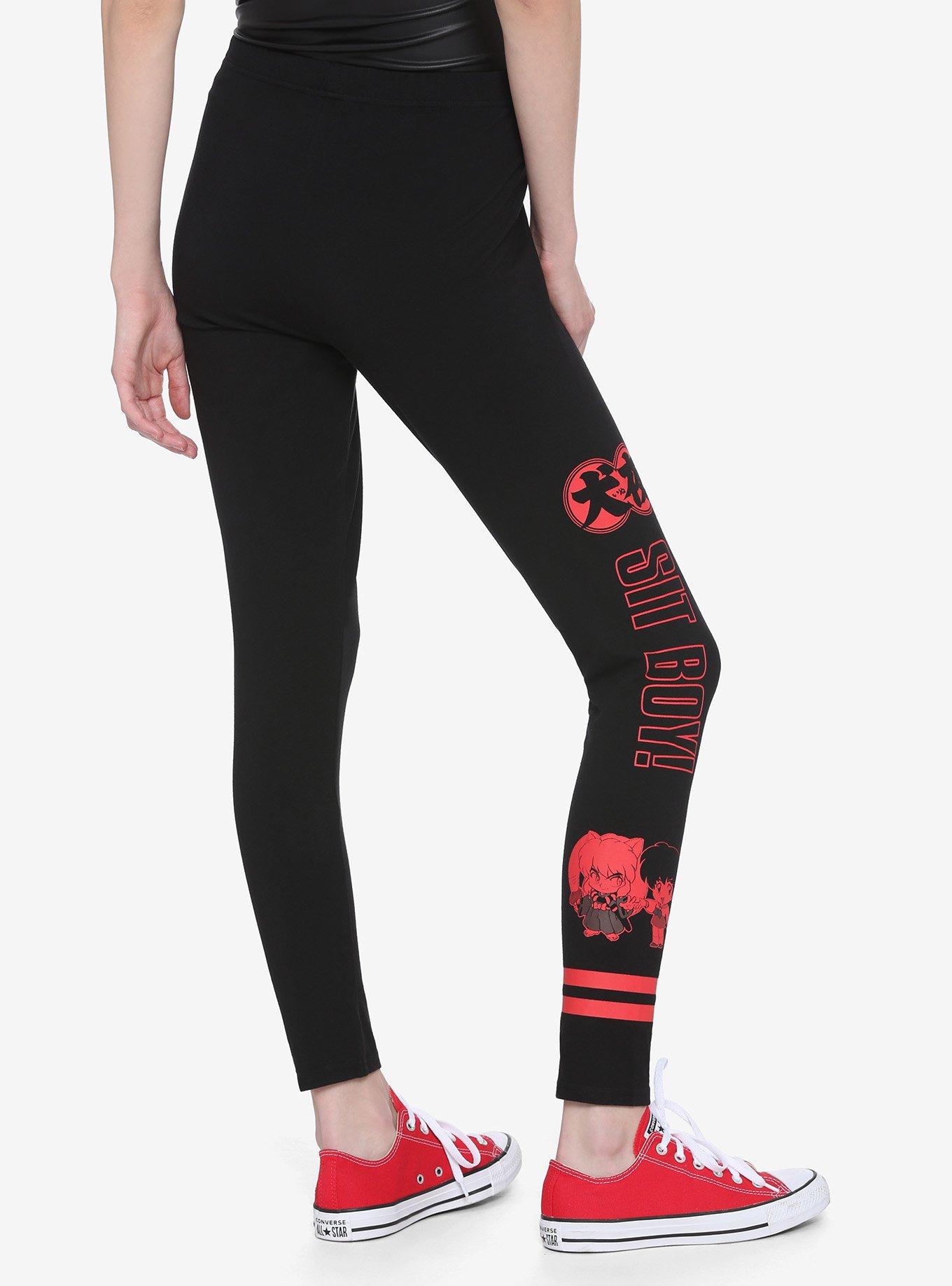 Inuyasha Sit Boy Leggings, BLACK, alternate