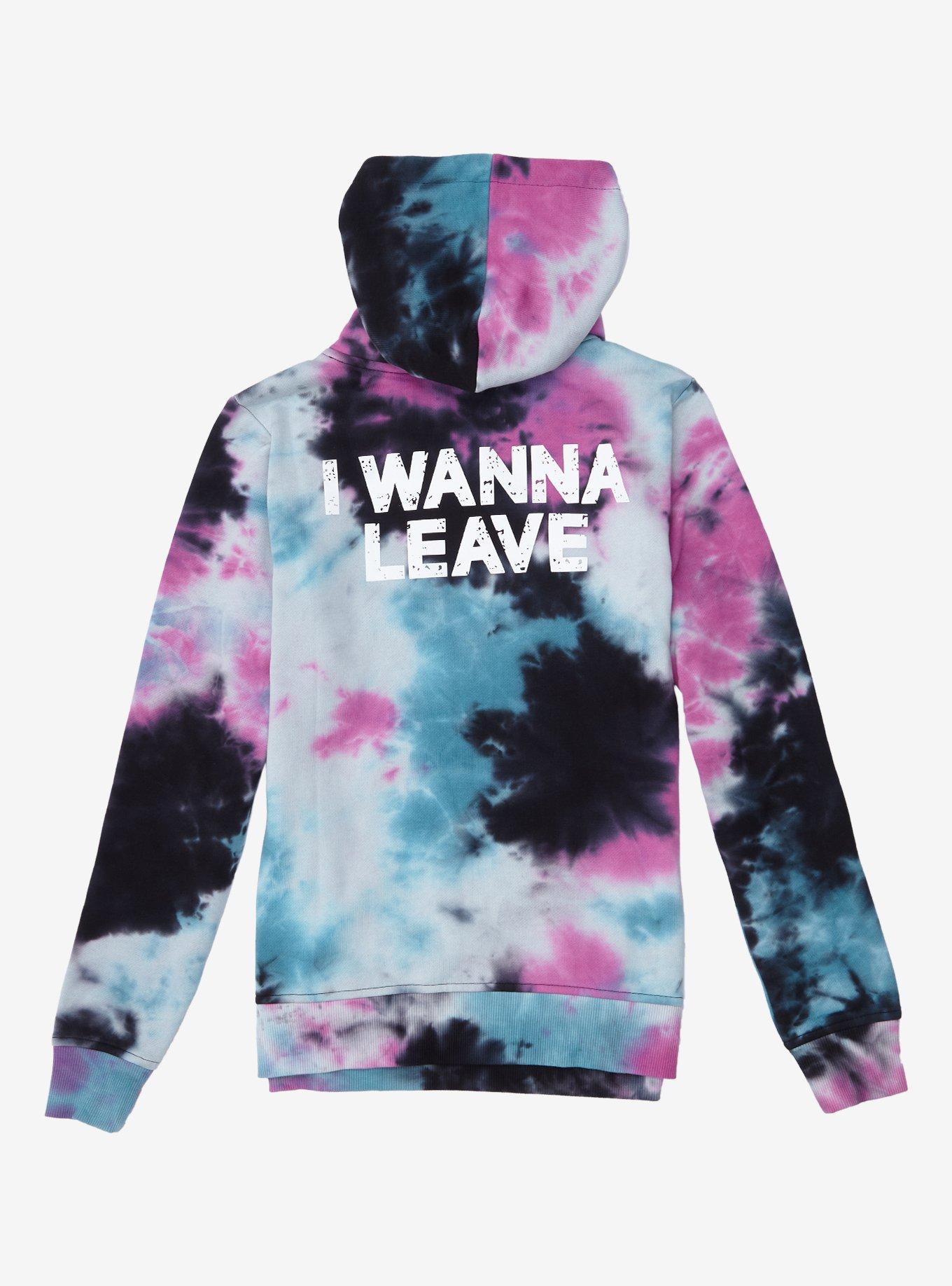 I Wanna Leave Alien Tie-Dye Girls Hoodie, TIE DYE, alternate