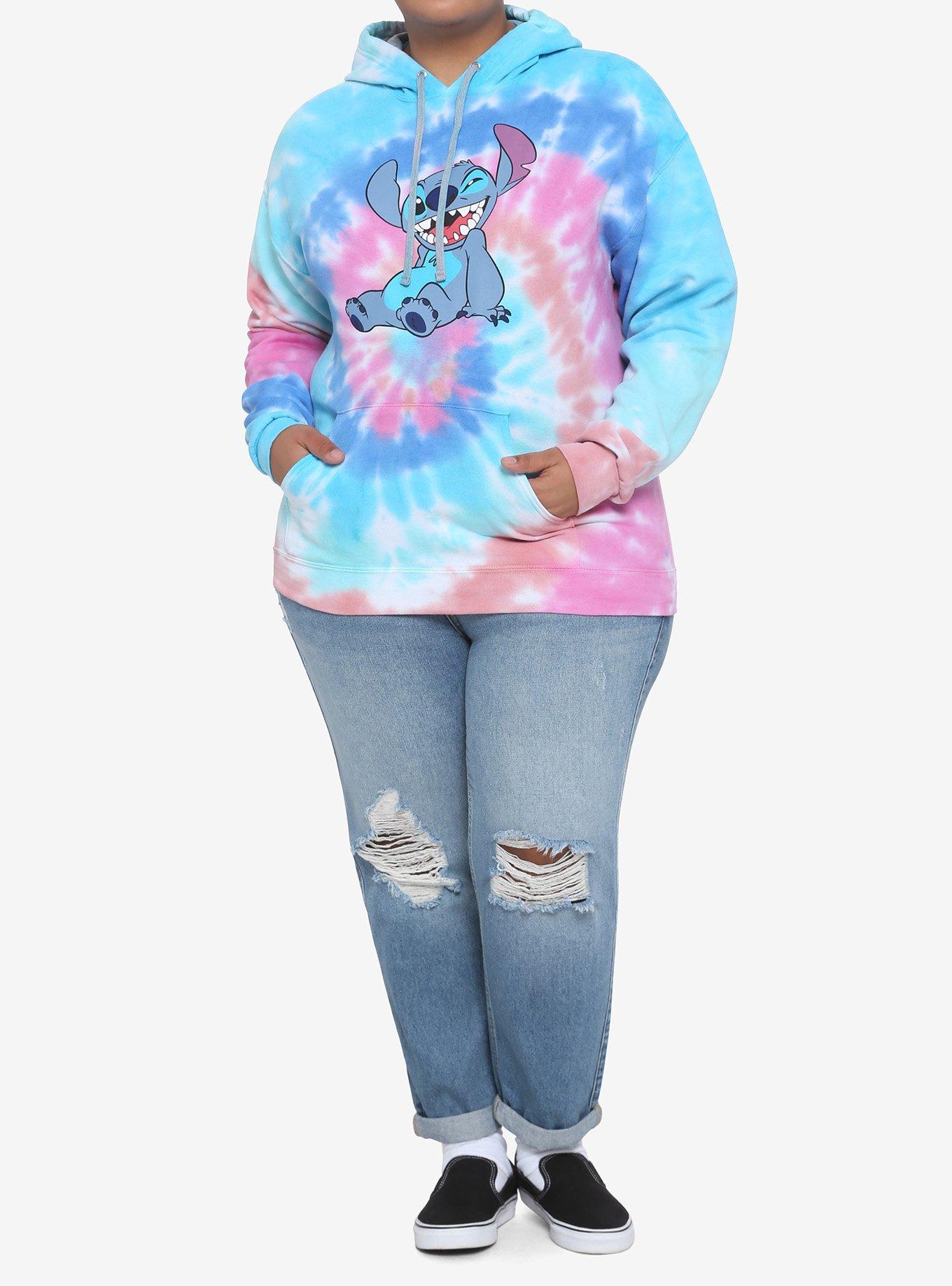 Disney Lilo & Stitch Spiral Tie-Dye Girls Hoodie Plus Size, MULTI, alternate