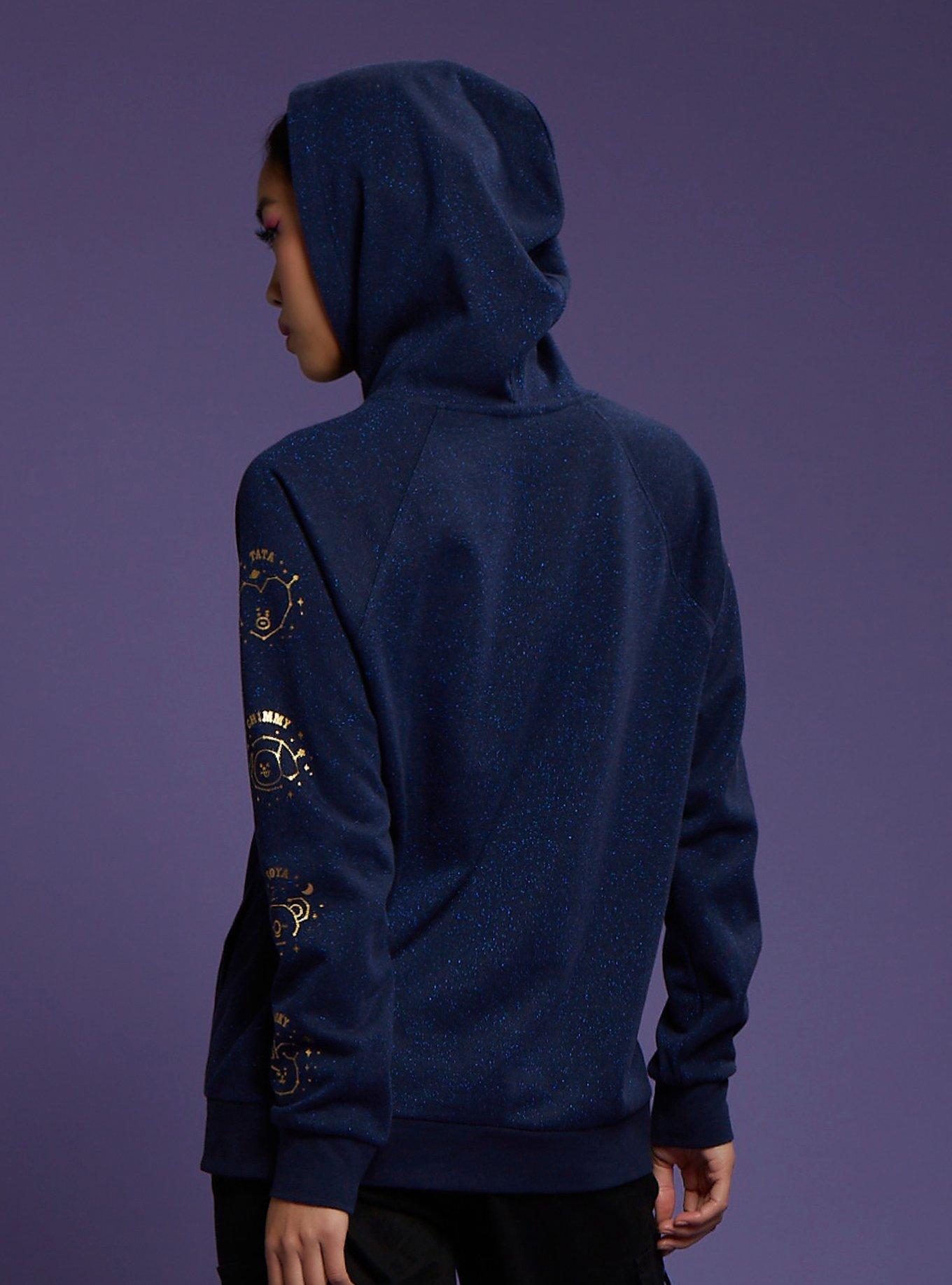 BT21 Metallic & Gold Constellation Girls Lace-Up Hoodie, GOLD, alternate