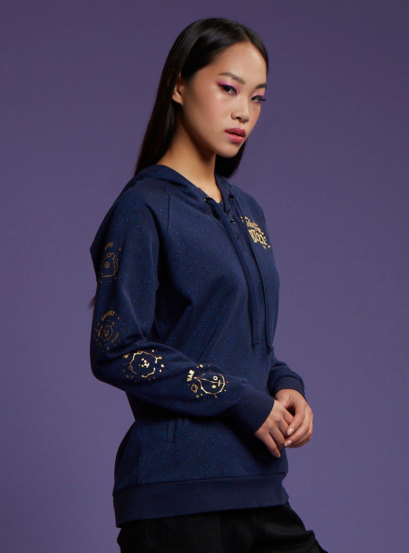 BT21 Metallic & Gold Constellation Girls Lace-Up Hoodie, GOLD, alternate