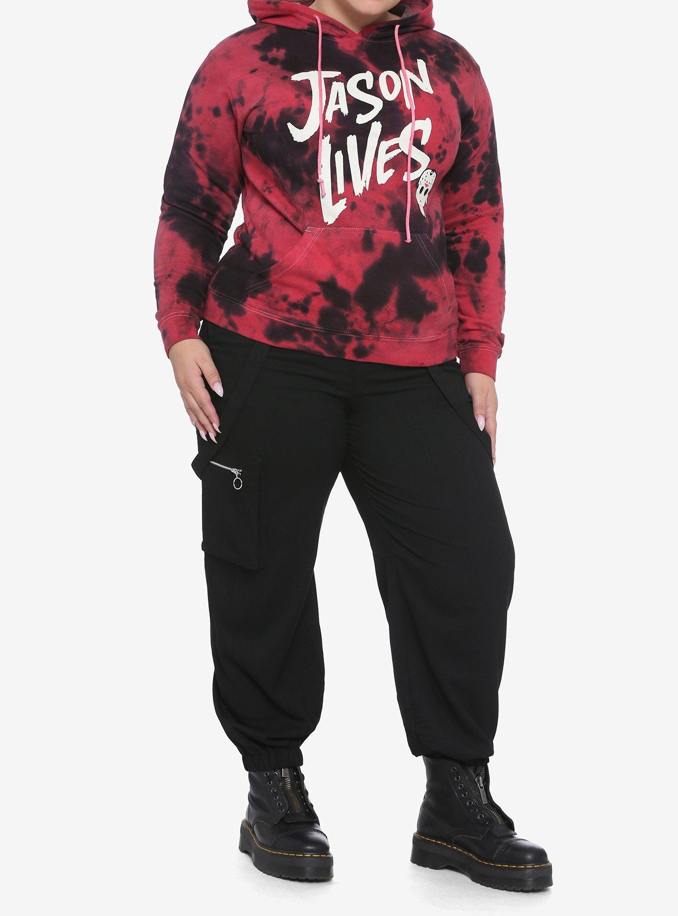 Friday The 13th Jason Lives Tie-Dye Girls Hoodie Plus Size, WHITE, alternate