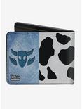 Disney Pixar Toy Story Woody Denim Cowboy Bull Icon Cow Print Bifold Wallet, , alternate