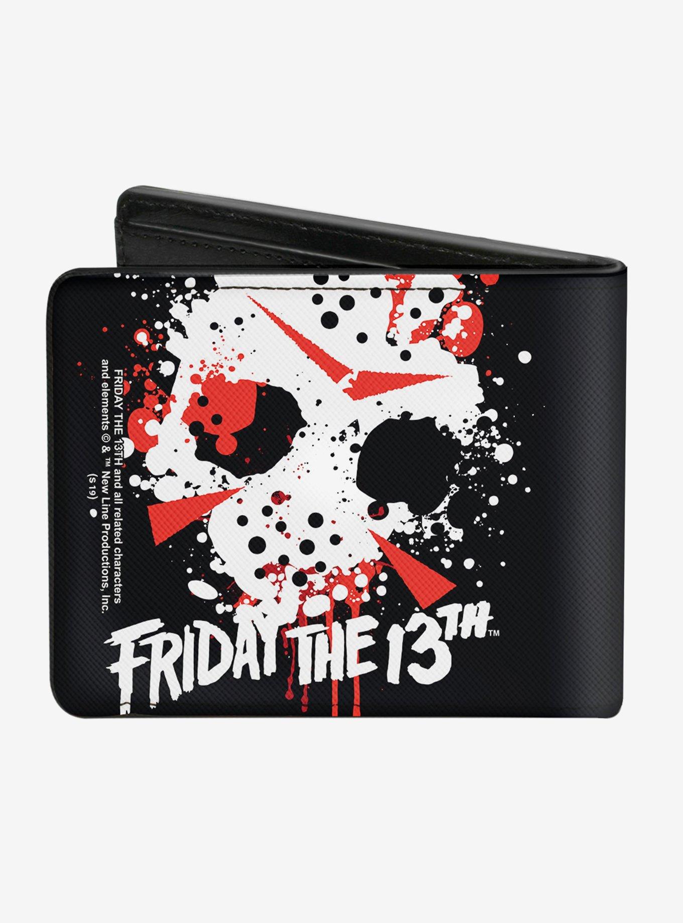 Friday the 13th Jason Mask Splatter Bifold Wallet, , hi-res