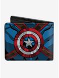 Marvel Captain America Chest Star Back Shield Bifold Wallet, , alternate