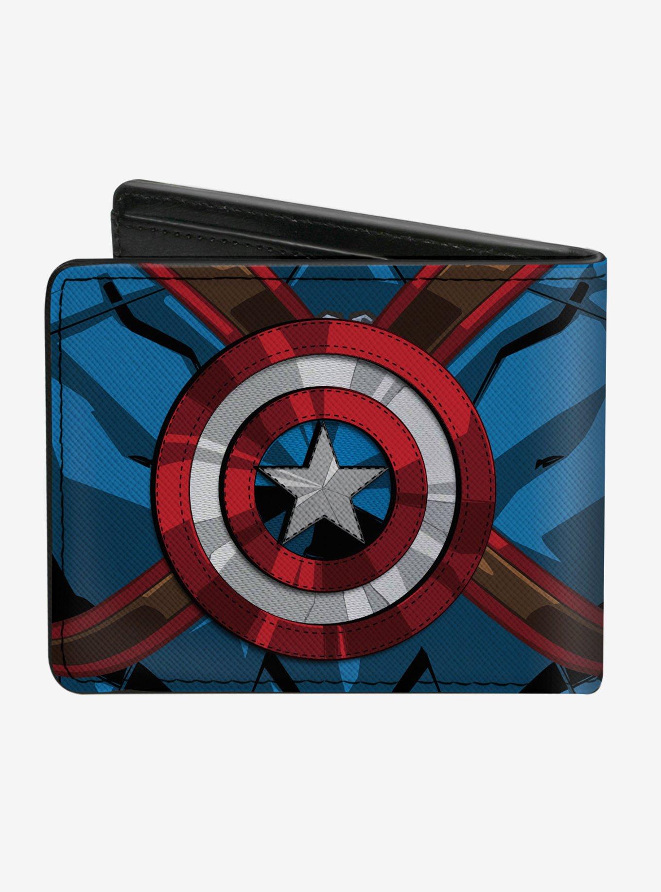 Marvel Captain America Chest Star Back Shield Bifold Wallet, , alternate
