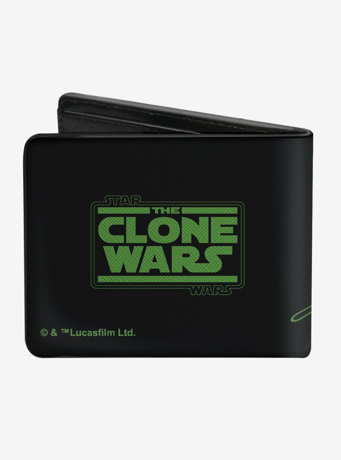 Star Wars The Clone Wars Yoda Pose Logo Bifold Wallet, , alternate