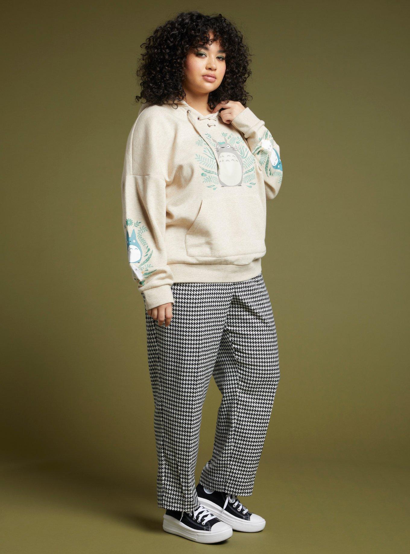 Her Universe Studio Ghibli My Neighbor Totoro Sherpa Lace-Up Hoodie Plus Size, MULTI, alternate
