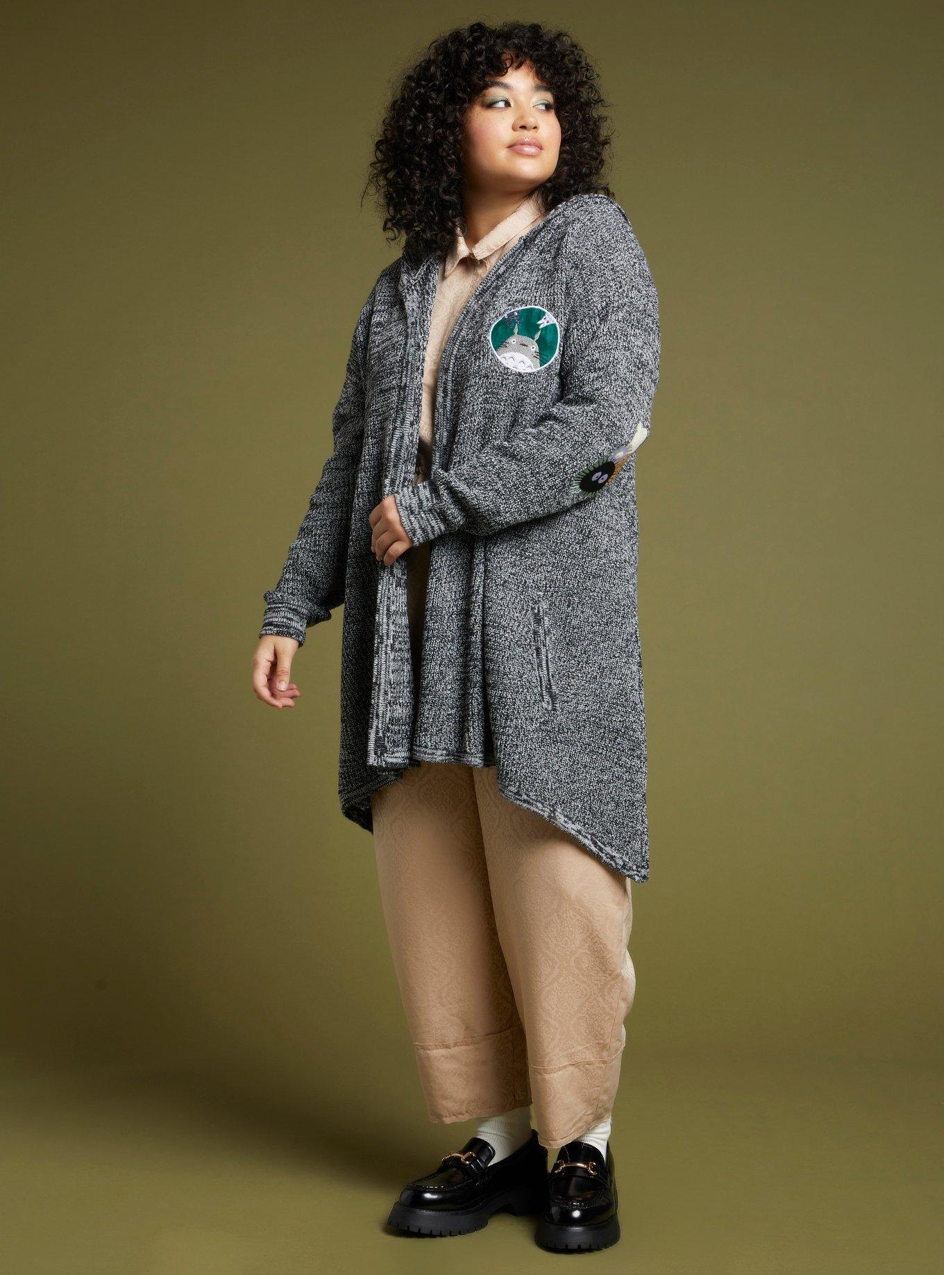 Her Universe Studio Ghibli My Neighbor Totoro Embroidered Patches Girls Hooded Open Cardigan Plus Size, MULTI, alternate