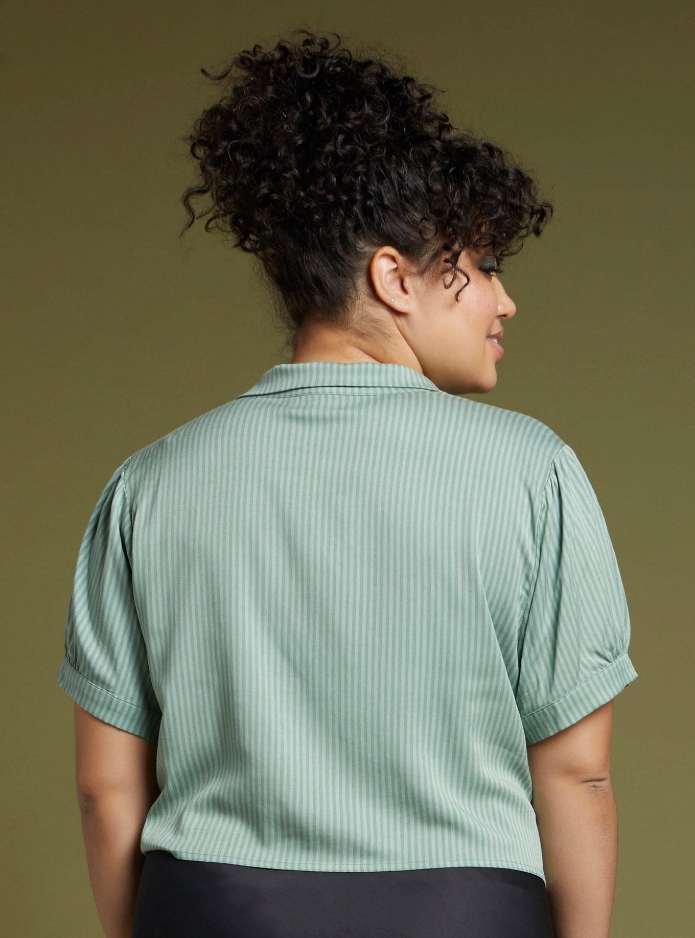 Her Universe Studio Ghibli My Neighbor Totoro Soot Sprites Tie-Front Girls Woven Button-Up Plus Size, MULTI, alternate