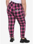 Disney Minnie Mouse Pink Plaid Pants With Detachable Chain Plus Size, PLAID - PINK, alternate