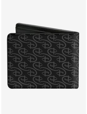 Disney Signature D Logo Monogram Black Gray Bifold Wallet, , hi-res