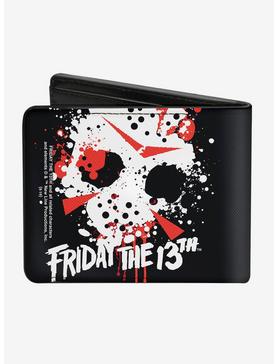 Friday the 13th Jason Mask Splatter Bifold Wallet, , hi-res