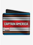 Plus Size Marvel Captain America Text A Logo Stripe Bifold Wallet, , alternate