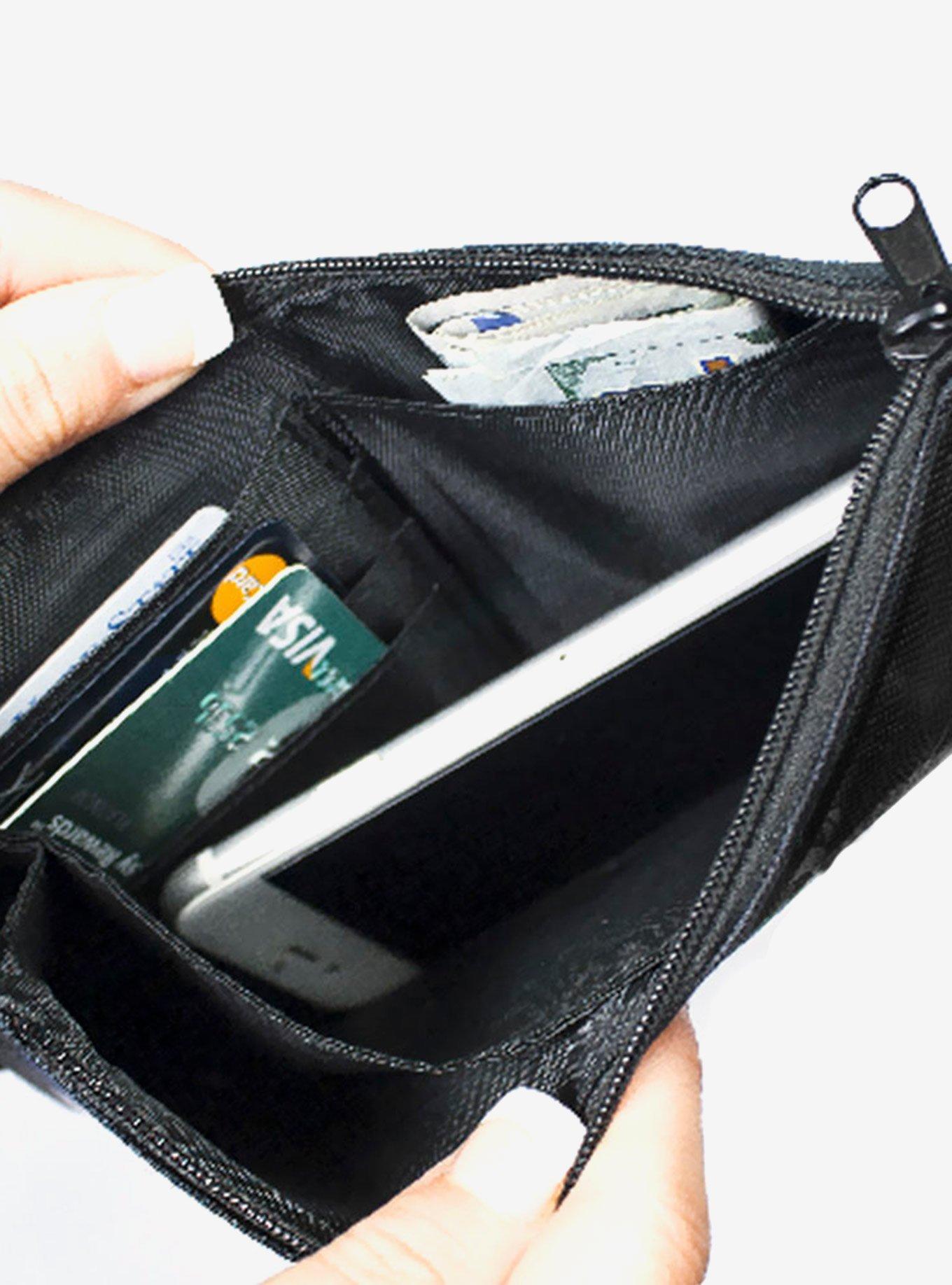 Supernatural Quotes Scroll Black White Zip Clutch Canvas Wallet, , hi-res