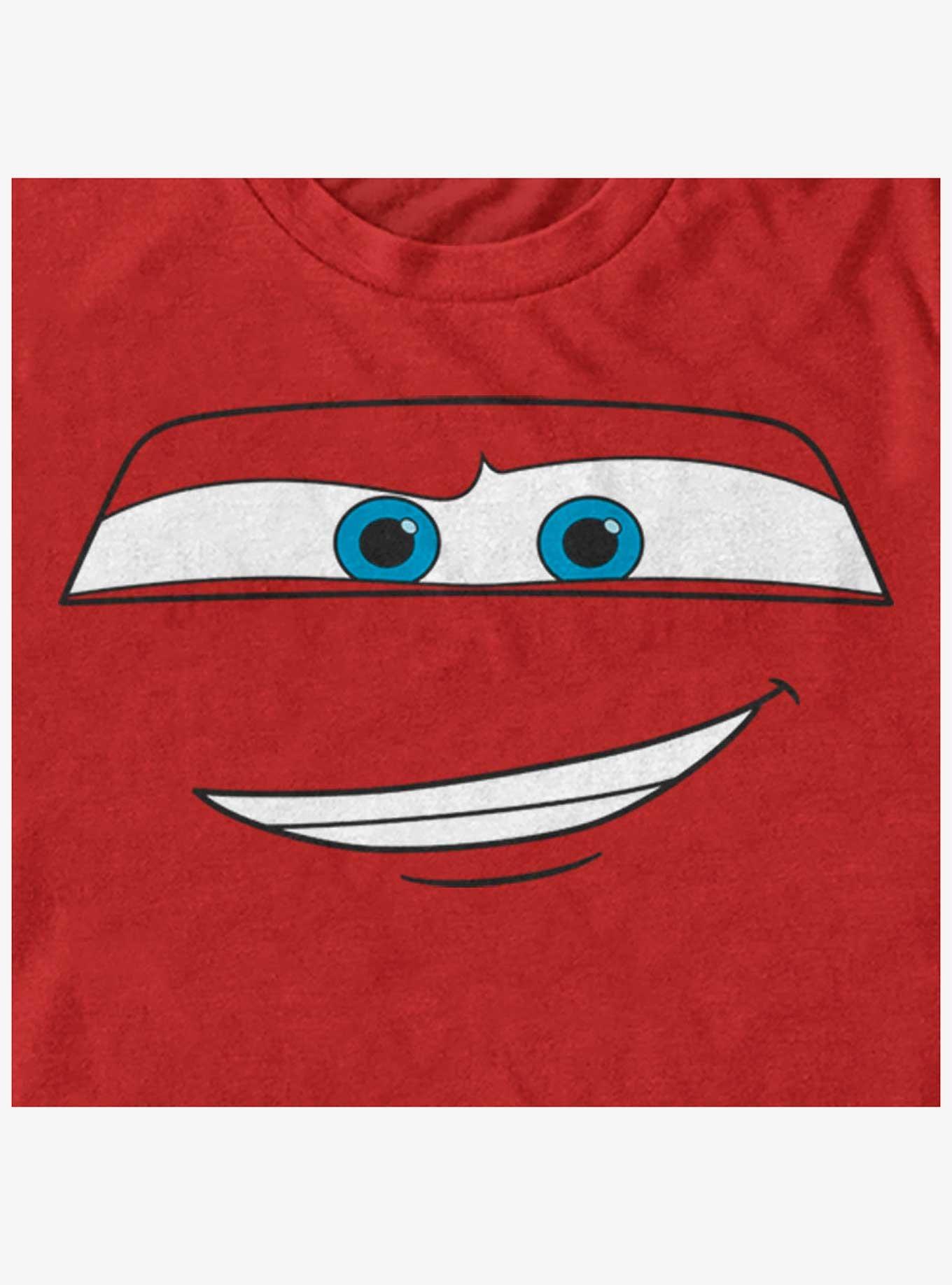 Disney Pixar Cars McQueen Big Face Womens T-Shirt, RED, alternate