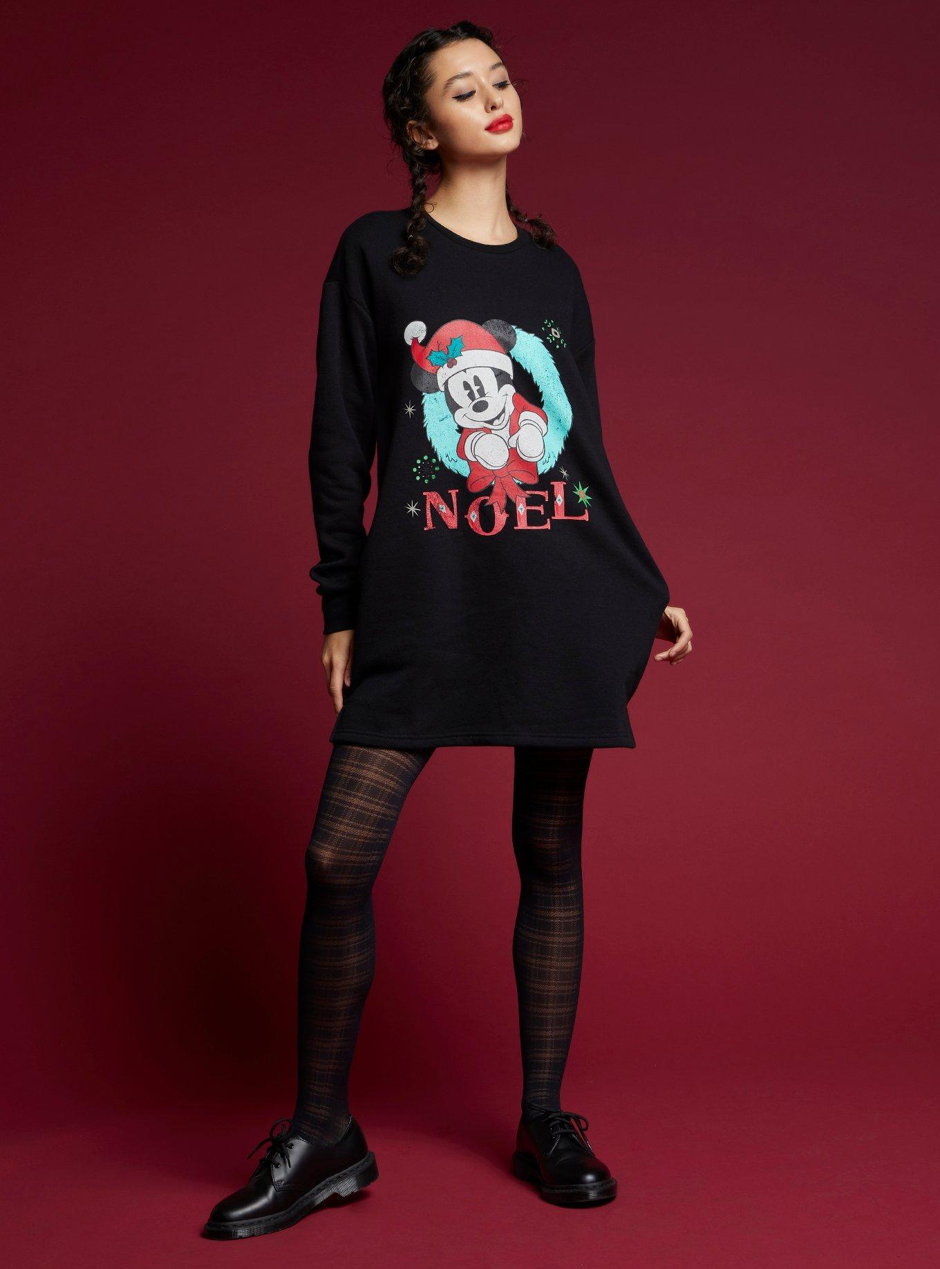 Disney Mickey Mouse Holiday Noel Sweatshirt Dress, MULTI, alternate
