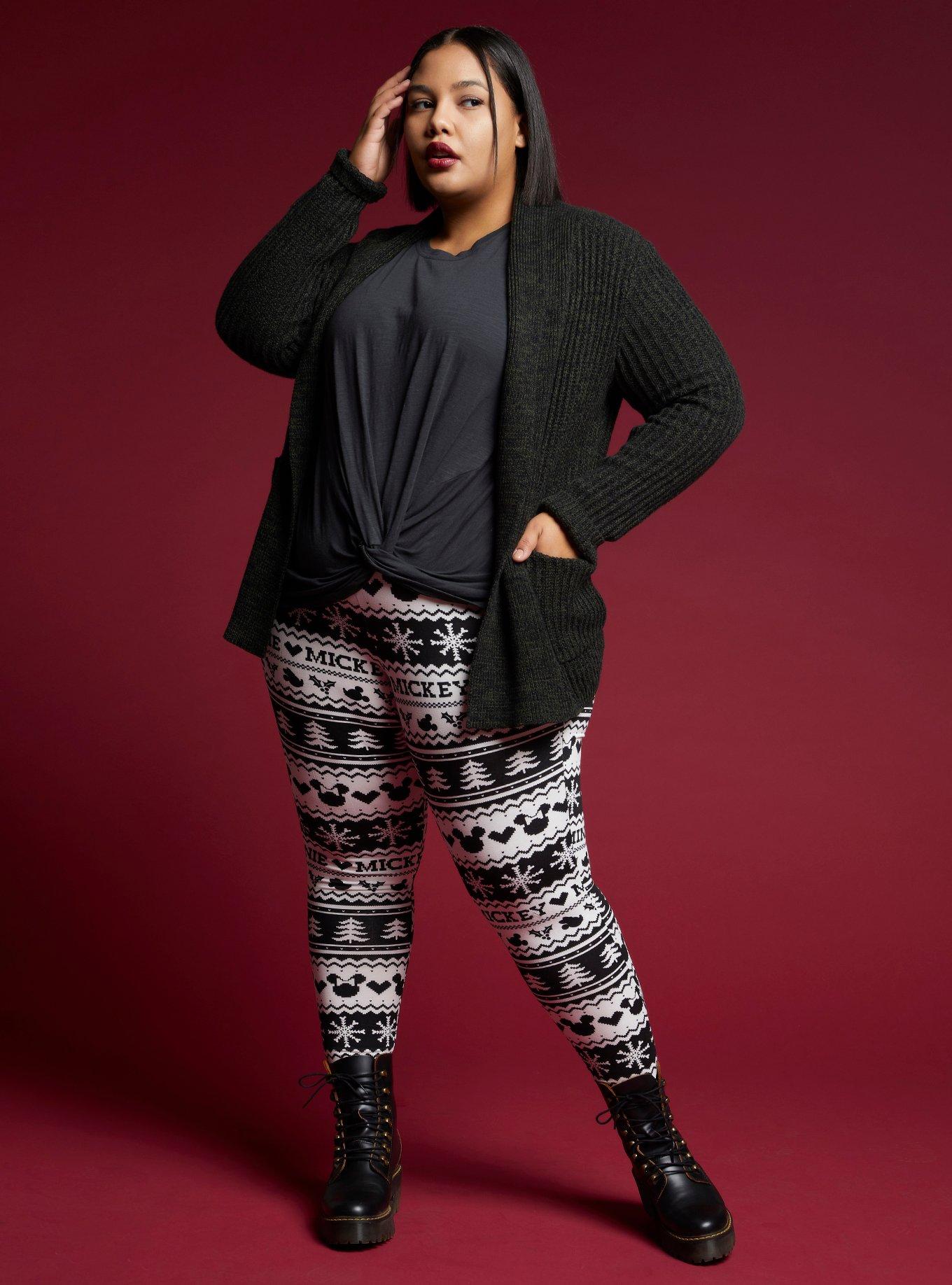 Disney Mickey Mouse Holiday Fair Isle Leggings Plus Size, MULTI, alternate