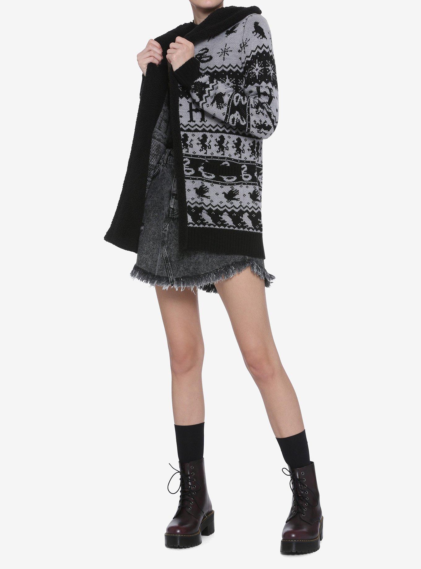 Harry Potter House Symbols Fair Isle Sherpa Open Cardigan, MULTI, alternate