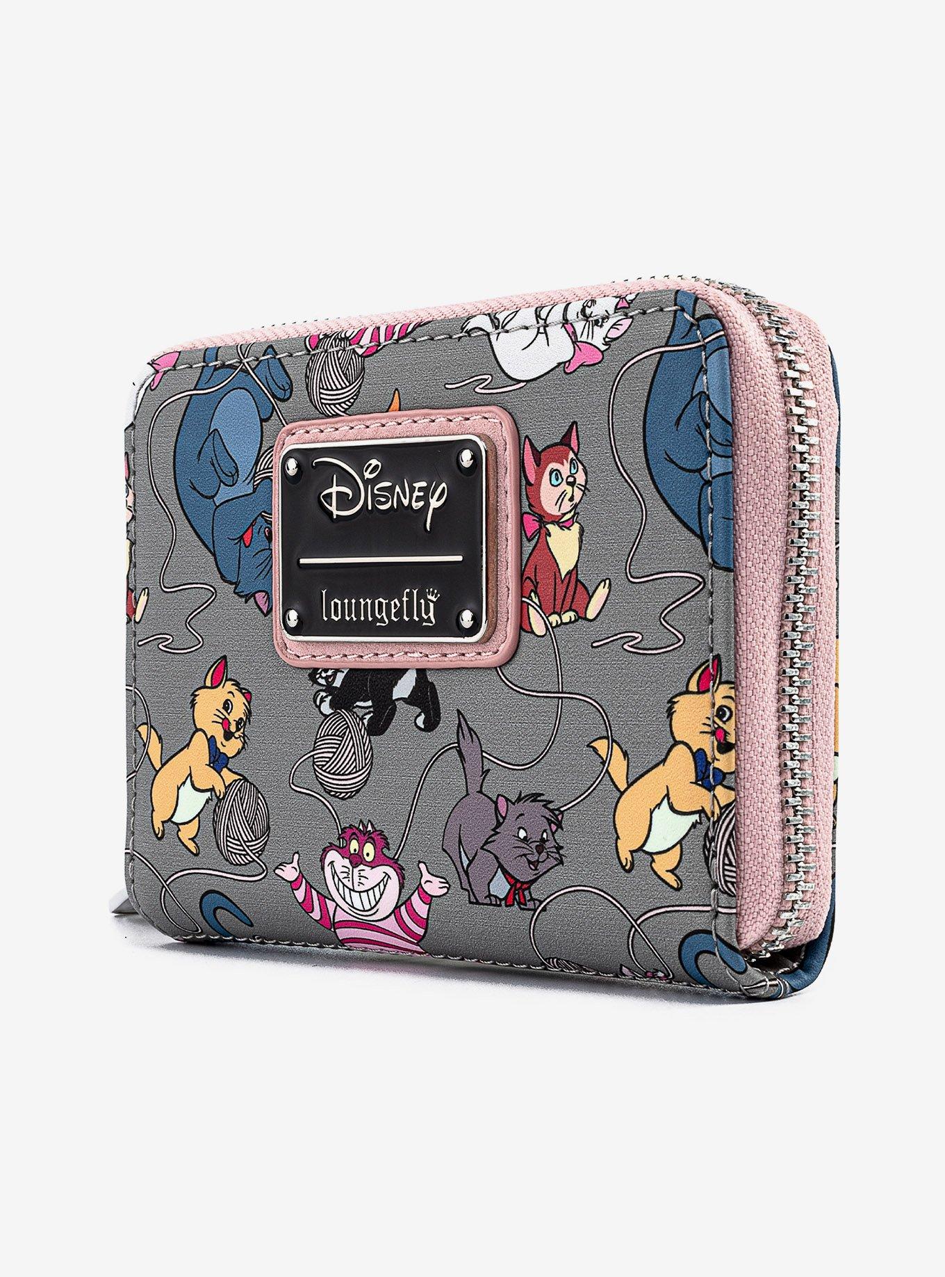 Loungefly Disney Cats Yarn Allover Print Small Zip Wallet, , alternate