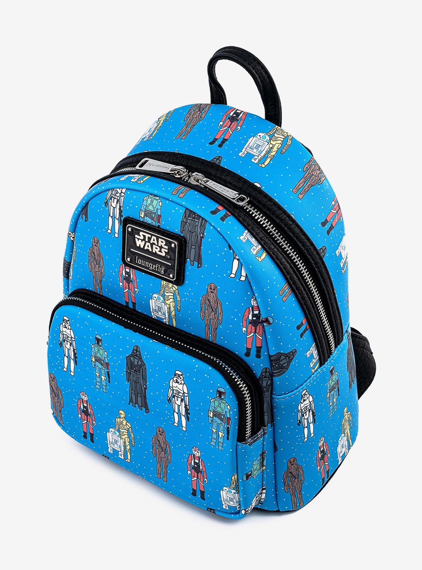 Loungefly Star Wars Action Figures Allover Print Mini Backpack, , alternate