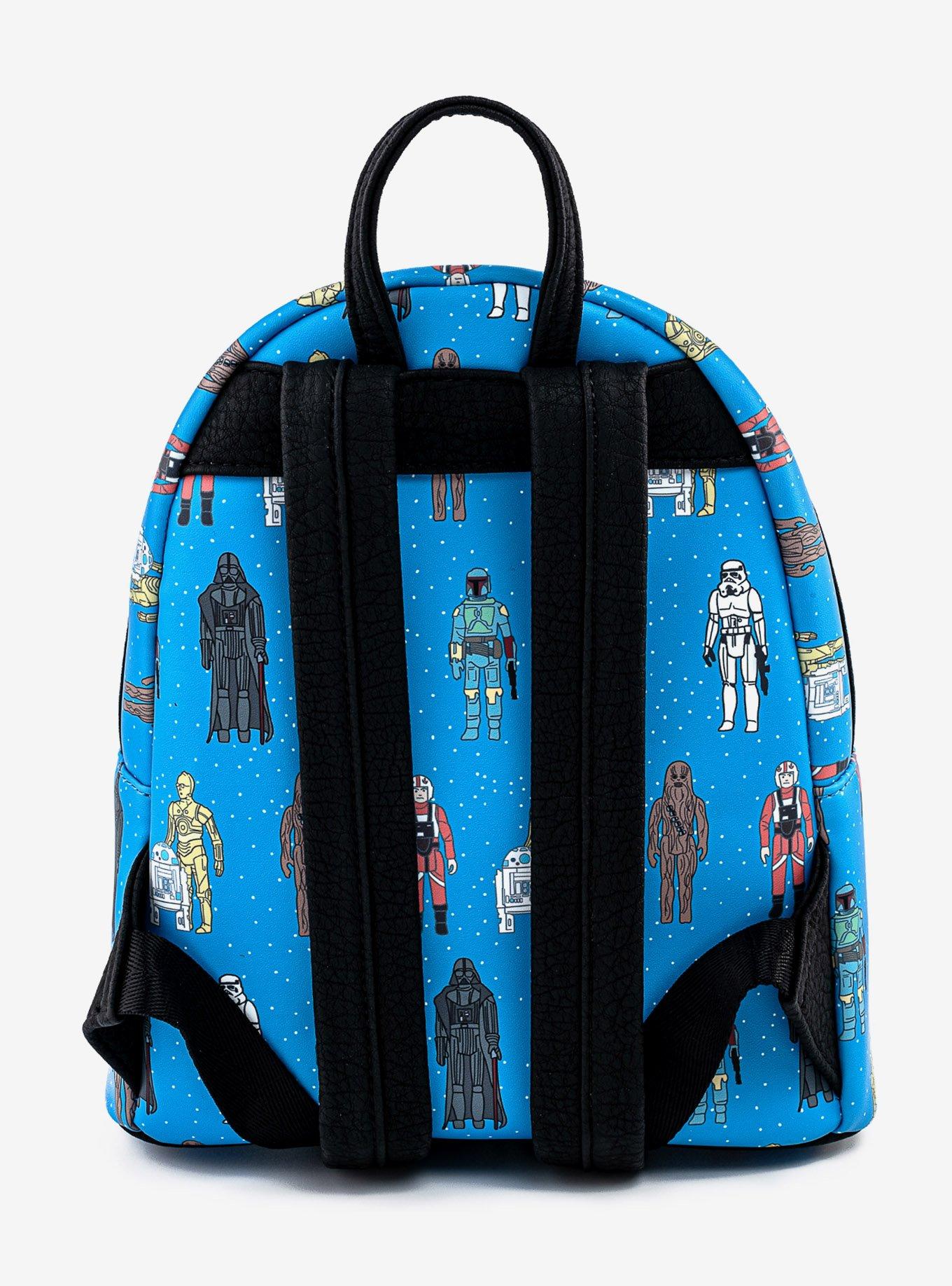 Loungefly Star Wars Action Figures Allover Print Mini Backpack, , alternate