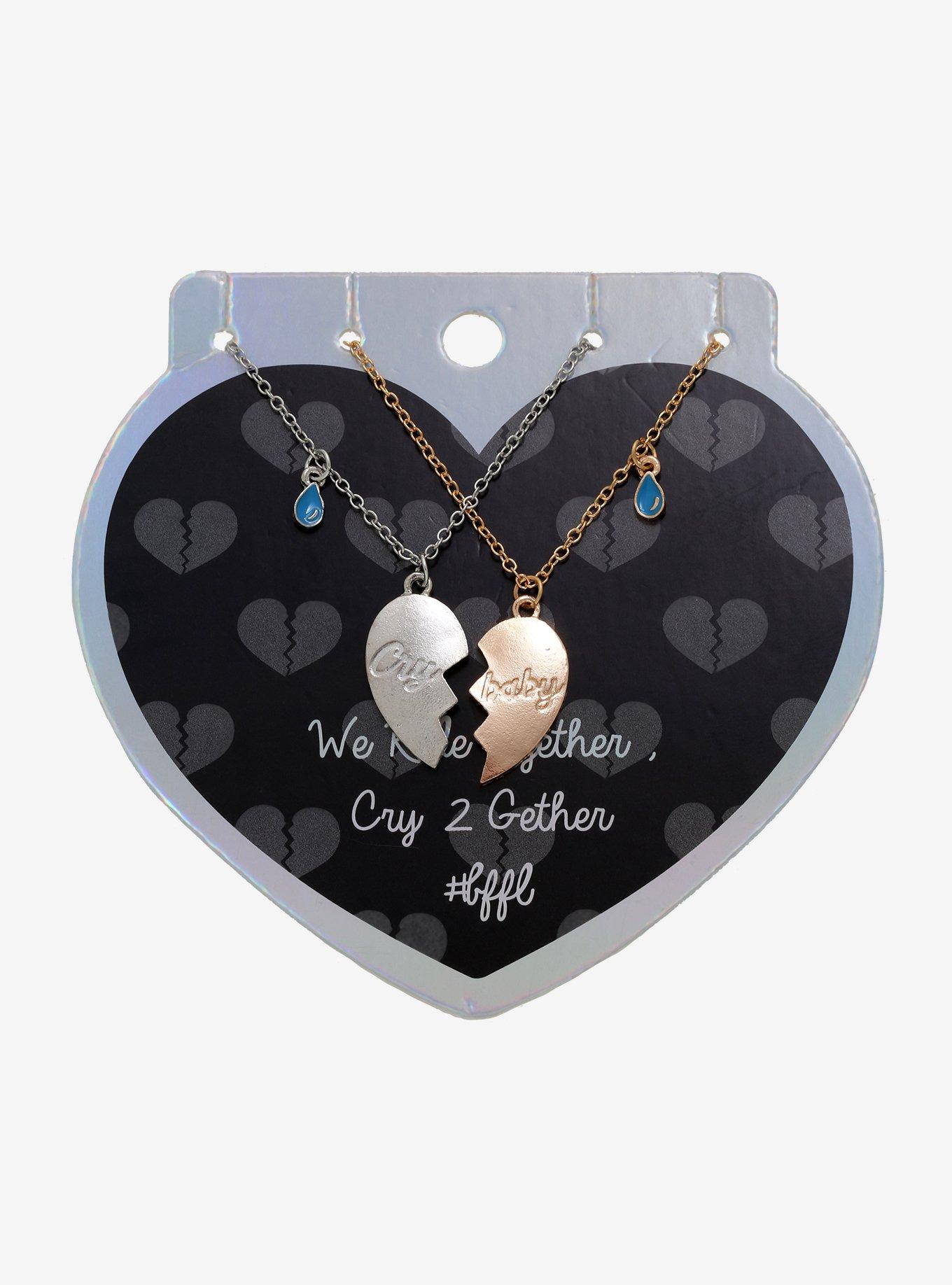 Cry Baby Heart Best Friend Necklace Set, , alternate