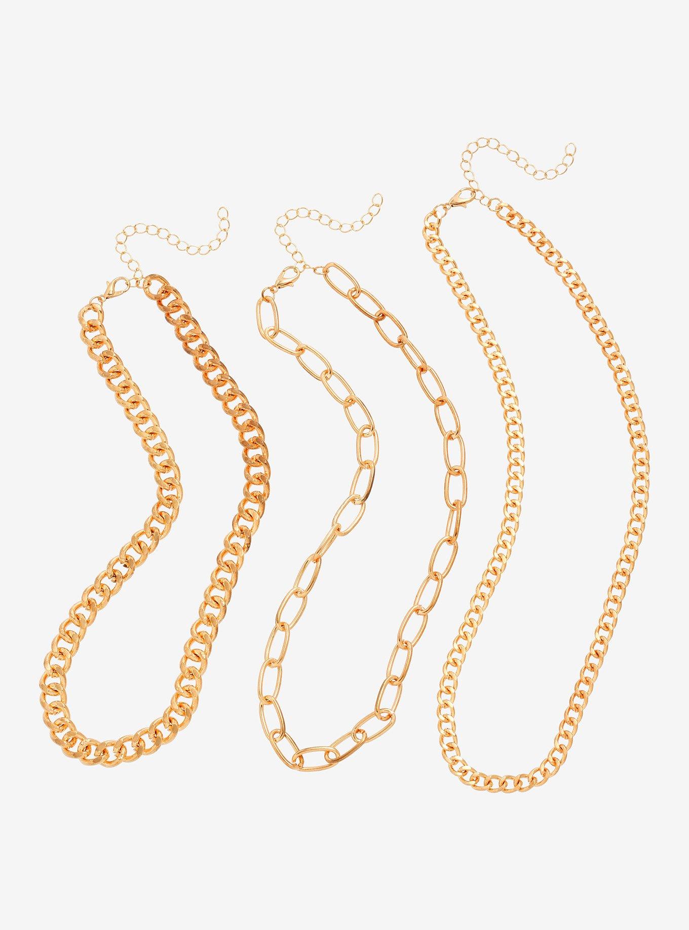 Gold Chain Necklace Set, , alternate