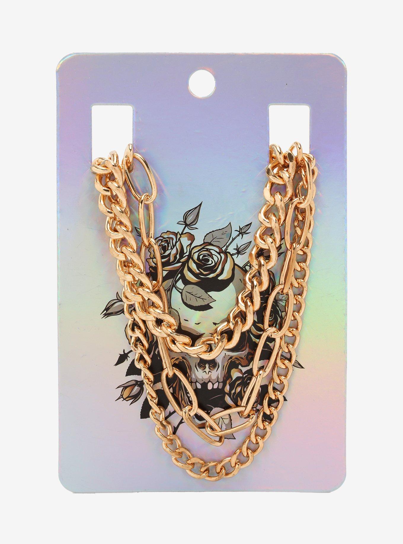Gold Chain Necklace Set, , alternate